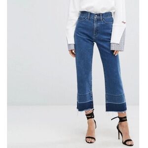 NWT EVIDNT Two Tone Kick Flare Jeans 26